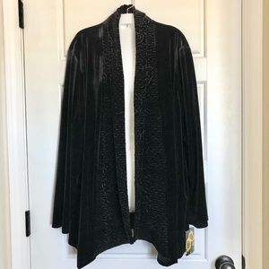 NWT Mirasol Woman open front velvet cardigan